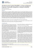 AI-driven power system flexibility: a review of demand response, renewable integration, and grid reliability